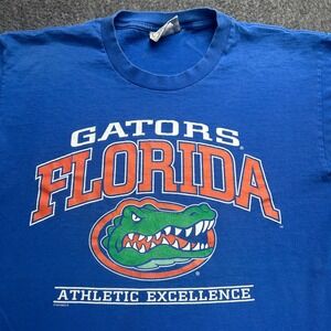 Vintage Florida Gators Football Shirt Large Mens Blue Orange Lee Sport 90s Fade